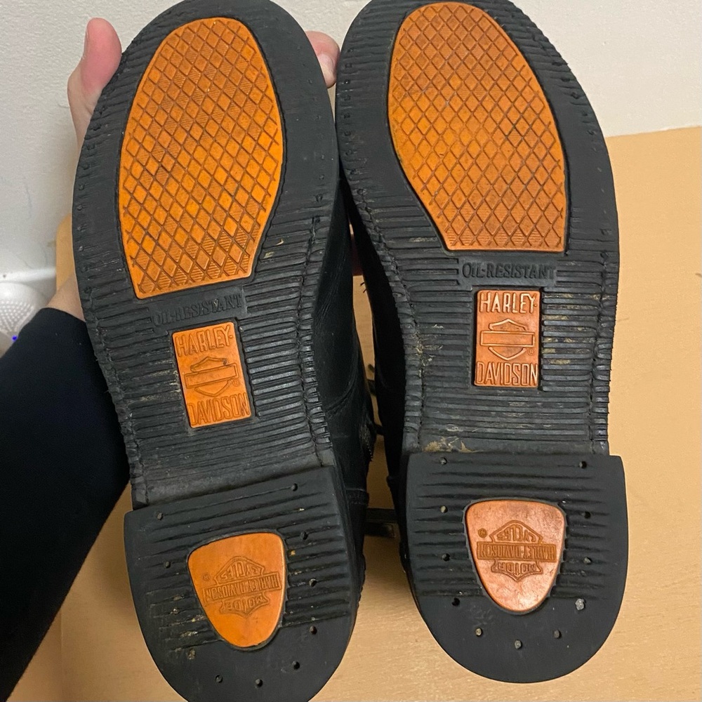 Harley Davidson Womens Black Lace Up Motorcycle Boots - Picture 9 of 13